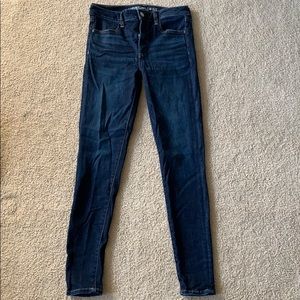 High Rise Dark Wash American Eagle Jeggings